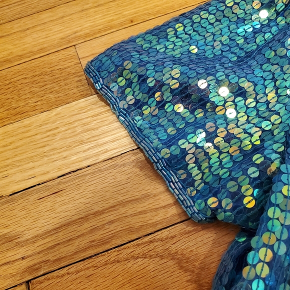 Vintage Papell Mermaid Silk Sequin Top - Picture 5 of 10